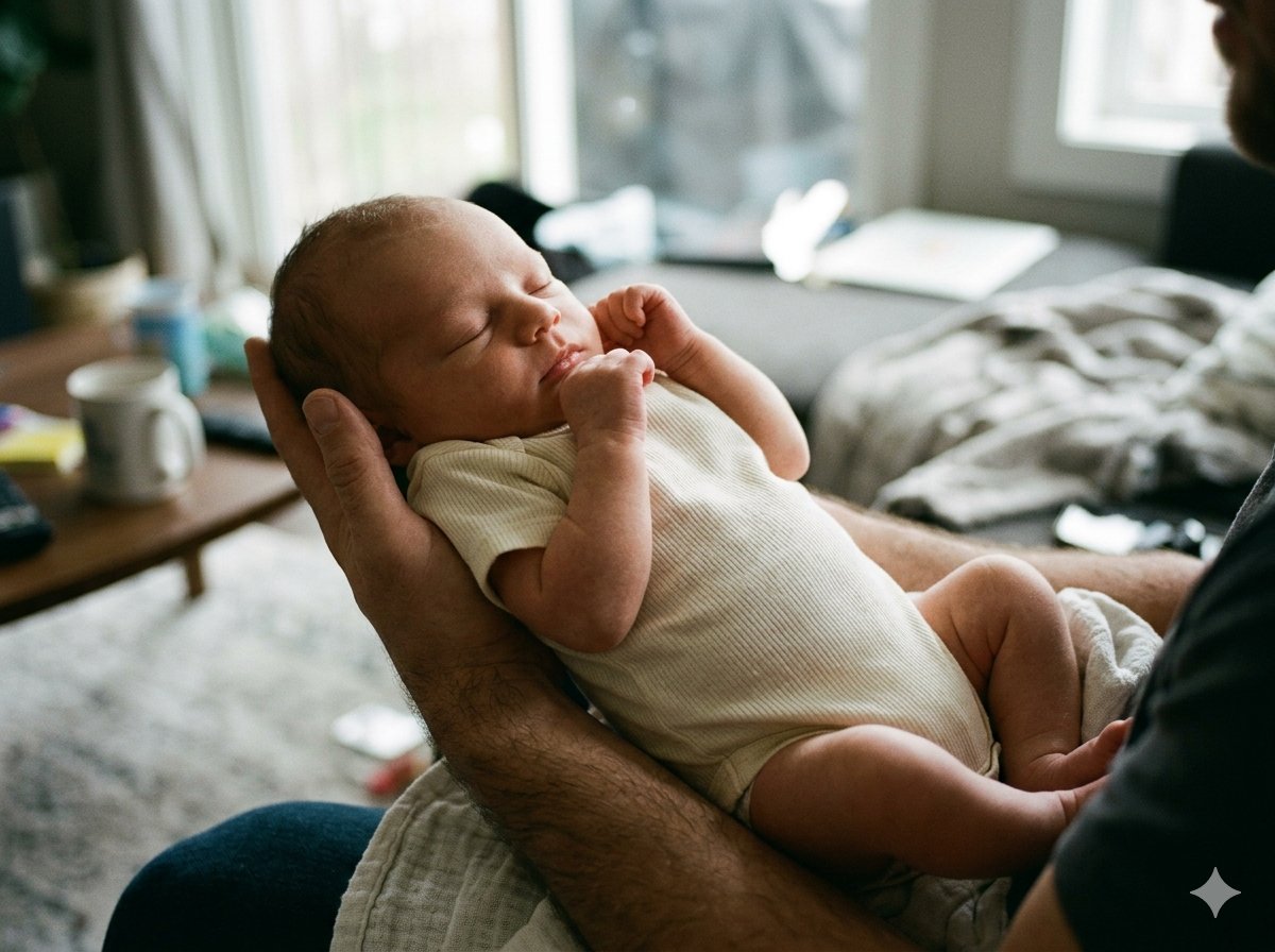 Estúdio de fotografia newborn preparado com props, mantas e cestinha para sessão de recém-nascido em Portugal