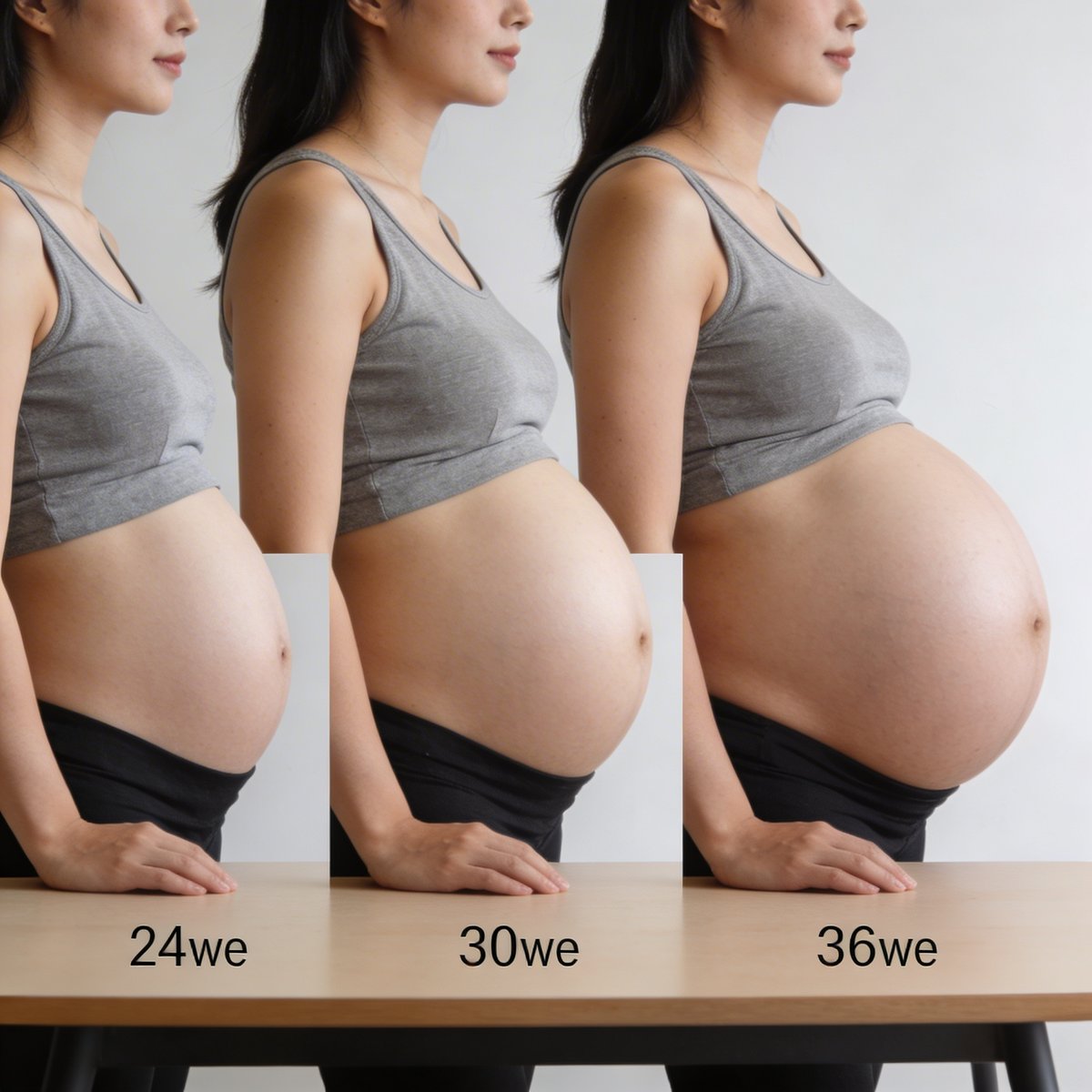 Calendário indicando as semanas ideais para uma sessão fotográfica de gravidez entre as 28 e as 34 semanas